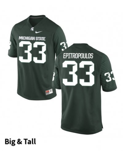 Men's Michigan State Spartans NCAA #33 Frank Epitropoulos Green Authentic Nike Big & Tall Stitched College Football Jersey AX32H30YT